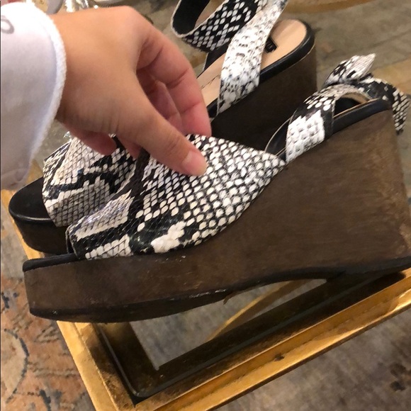 Skin Hello Midnight Snakeskin Wedges - Picture 3 of 8